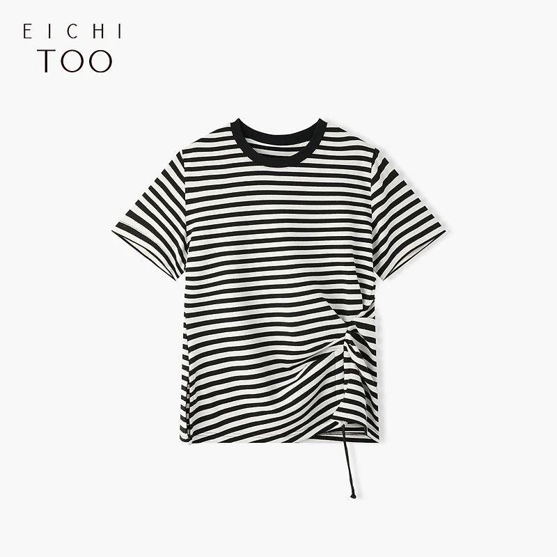 【重百优选】爱居兔夏季时尚条纹设计感短袖T恤ENTBJ2N144A