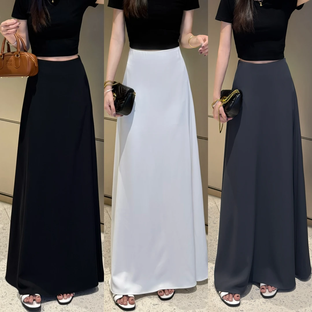 冰丝凉感A版高腰显瘦西装半身裙