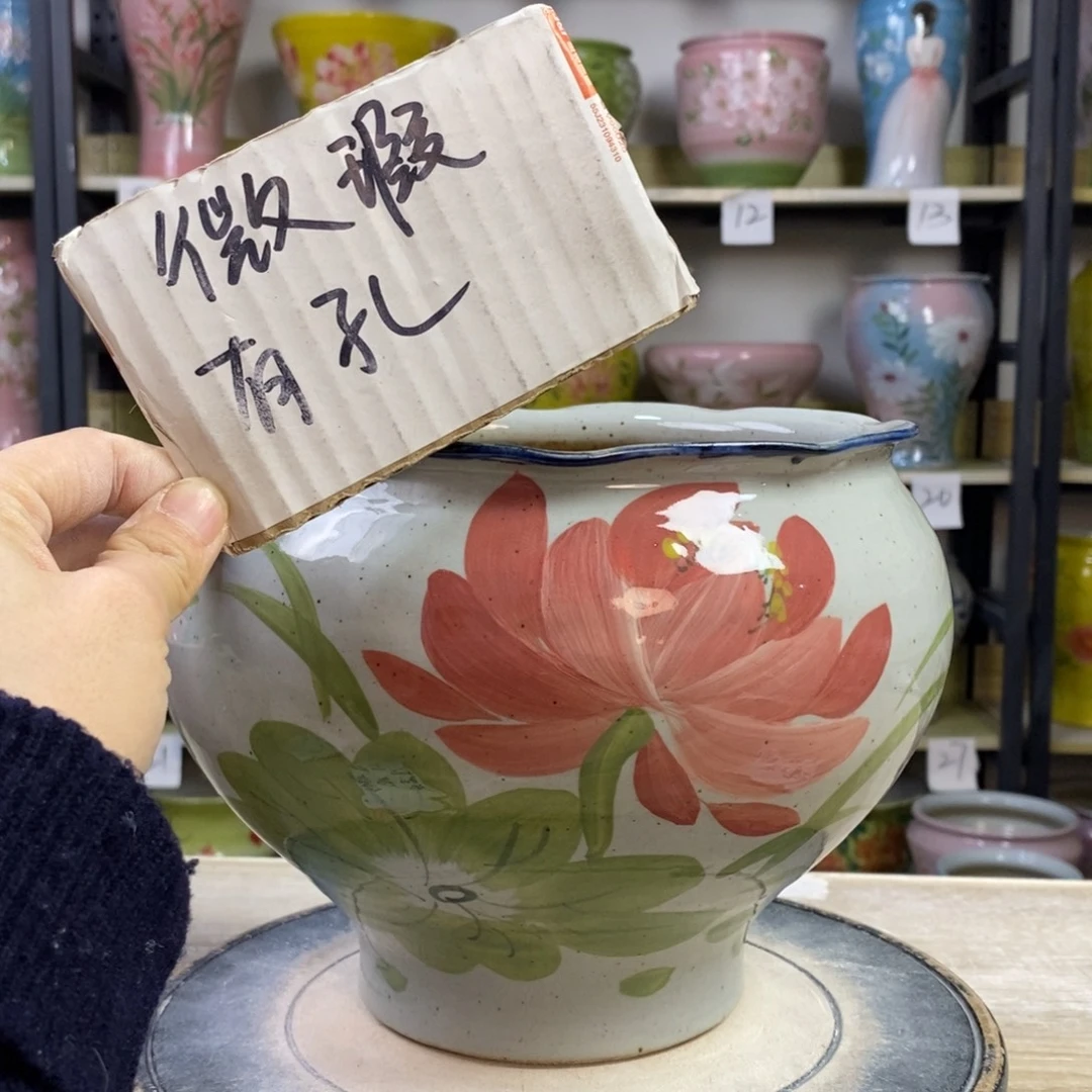 景德镇手工手绘陶瓷花盆