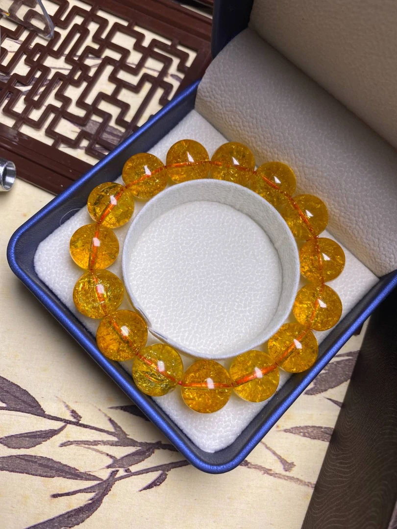 黄色14mm手串发一条D02