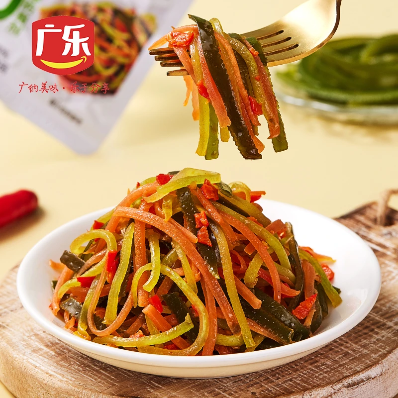 广乐麻辣三丝下饭菜20g*15小袋装海带榨菜早餐小菜稀饭伴侣速食菜