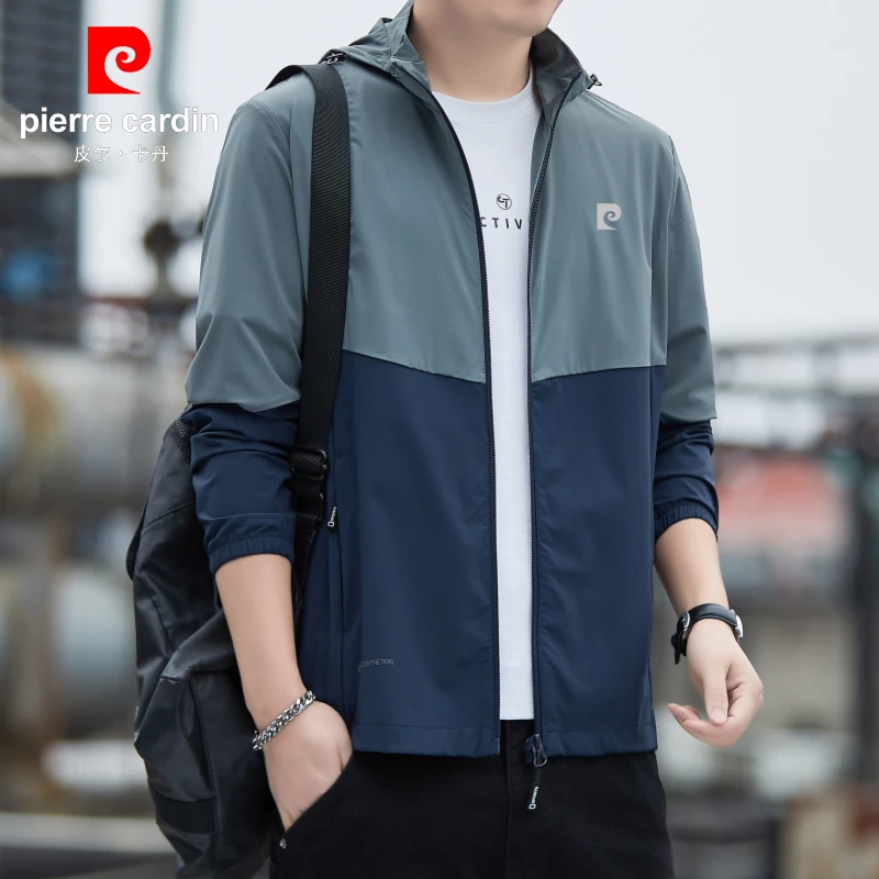 皮尔卡丹冰丝防晒衣男士夏季轻薄透气户外旅游防紫外线防晒服外套