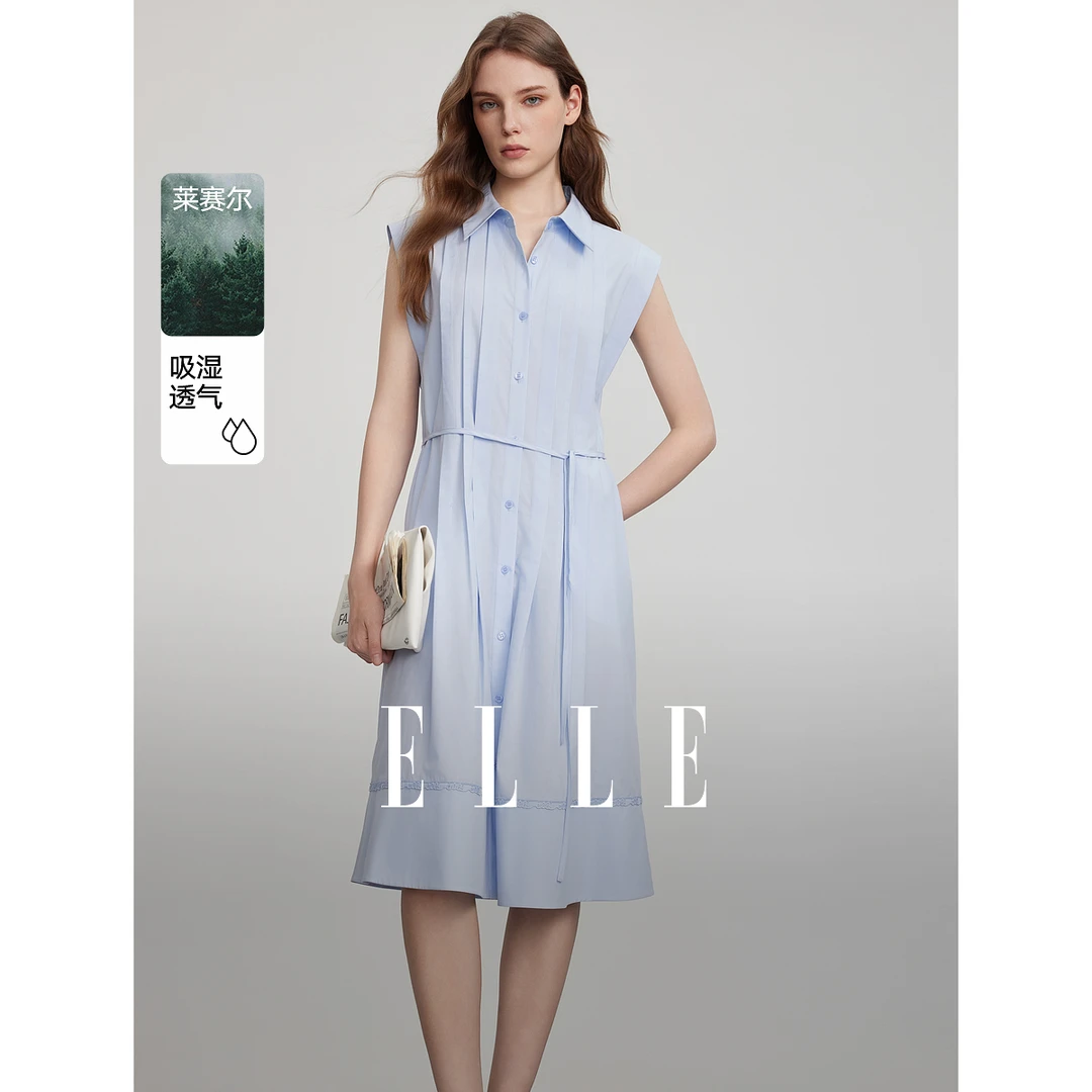 【达人专属】ELLE简约连衣裙2025夏季透气舒适裙子EL51415