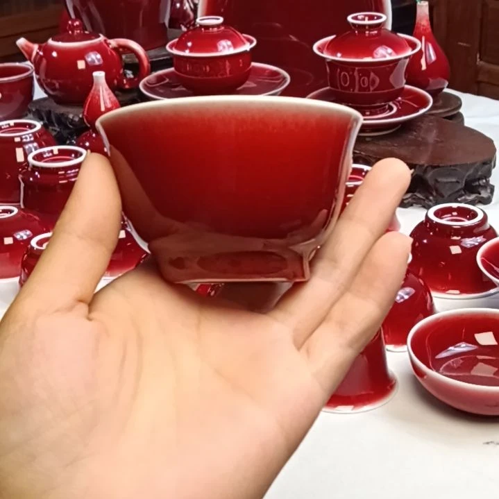 陶景德镇纯手工原矿郎红茶杯