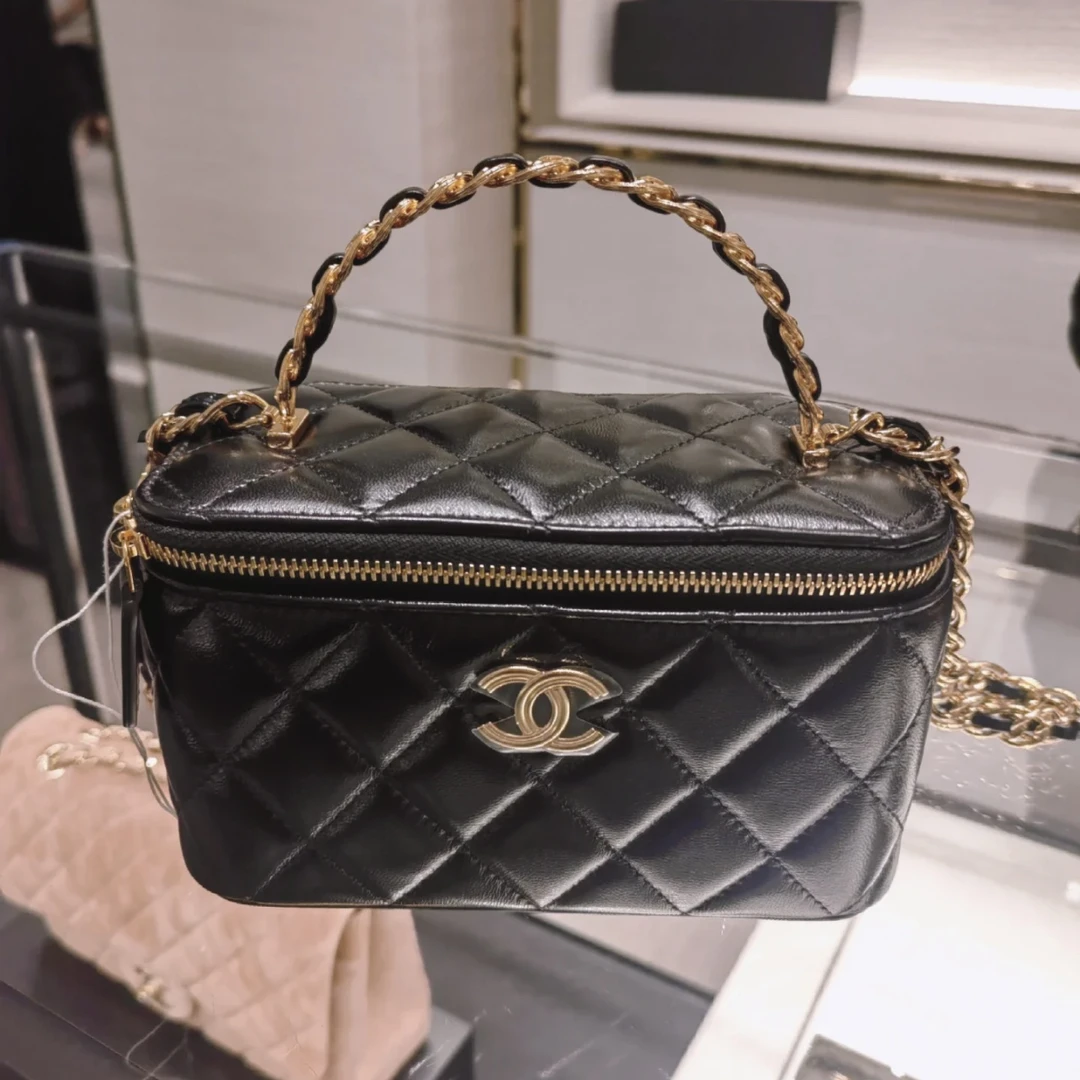 99新 Chanel/香奈儿 香奈儿23s手柄黑金盒子包