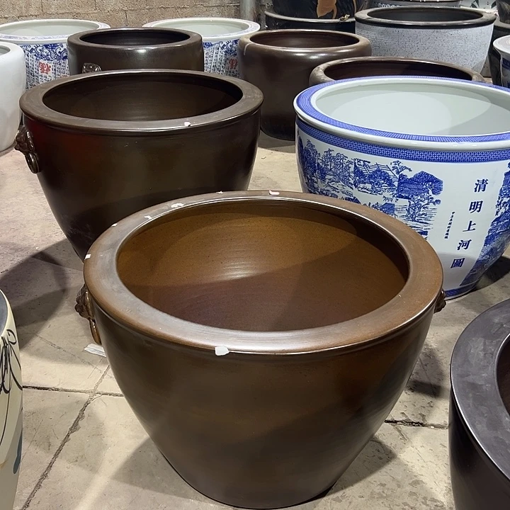 快***子景德镇陶瓷鱼缸直径73高度50