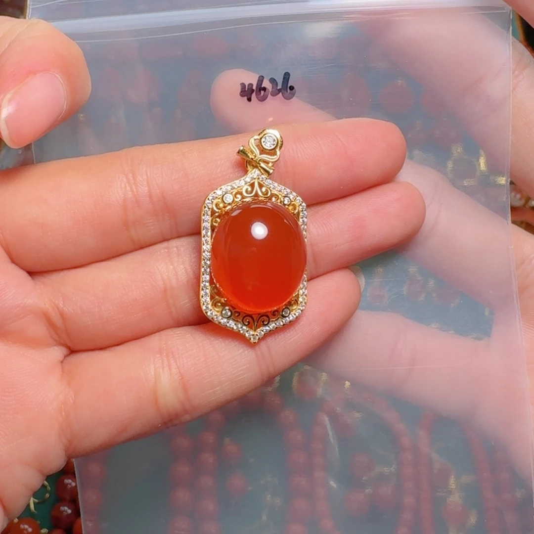 南红玛瑙南红银S925镶嵌