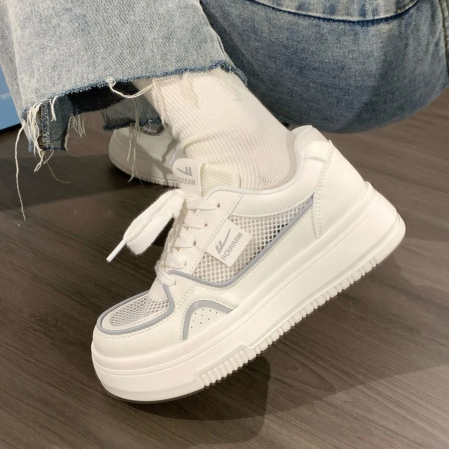 回力女鞋小白鞋女2025新款夏季爆款透气厚底女款百搭白色增高板鞋