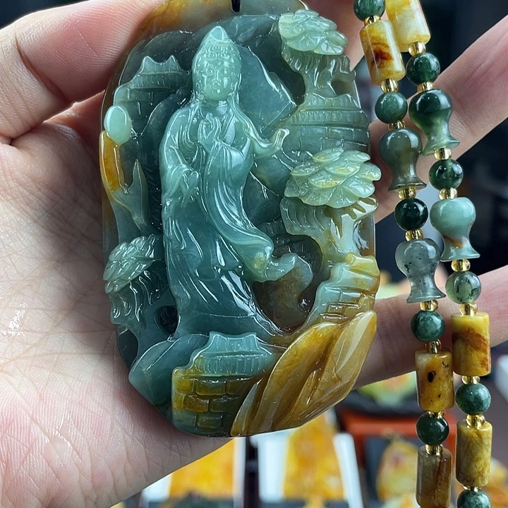 蛇纹石玉未镶嵌颈饰