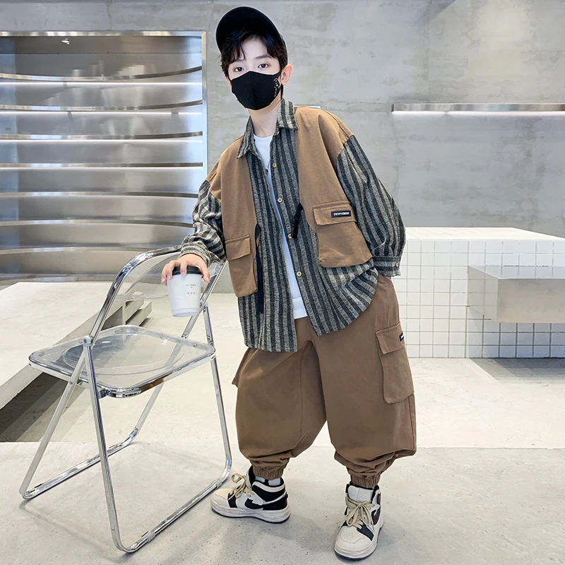 MK&UR.BV儿童装男童秋装套装秋款中大童时髦男孩运动秋季酷帅气潮