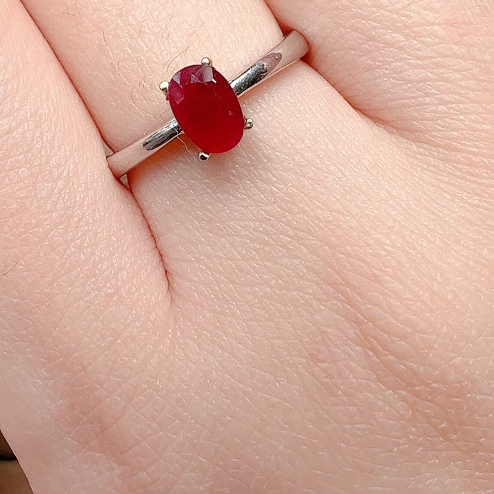 红宝石银S925镶嵌戒指