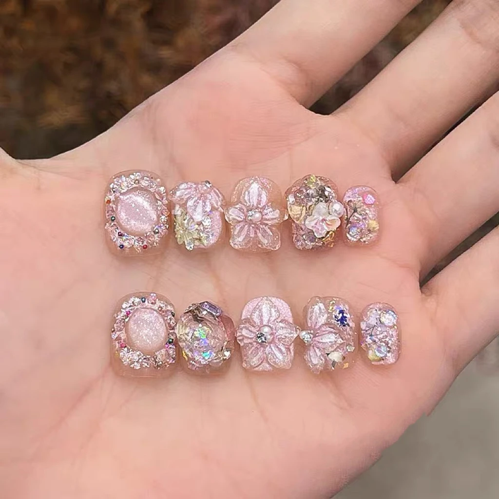 【花贵妃】纯手工穿戴甲气质穿戴式梯形光疗甲美甲师【高奢定制】