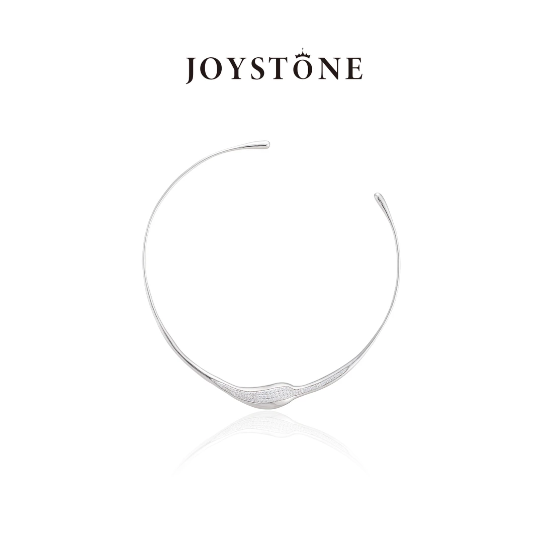 Joystone 铜合金锆石项链 银色铜合金锆石水滴环形项圈
