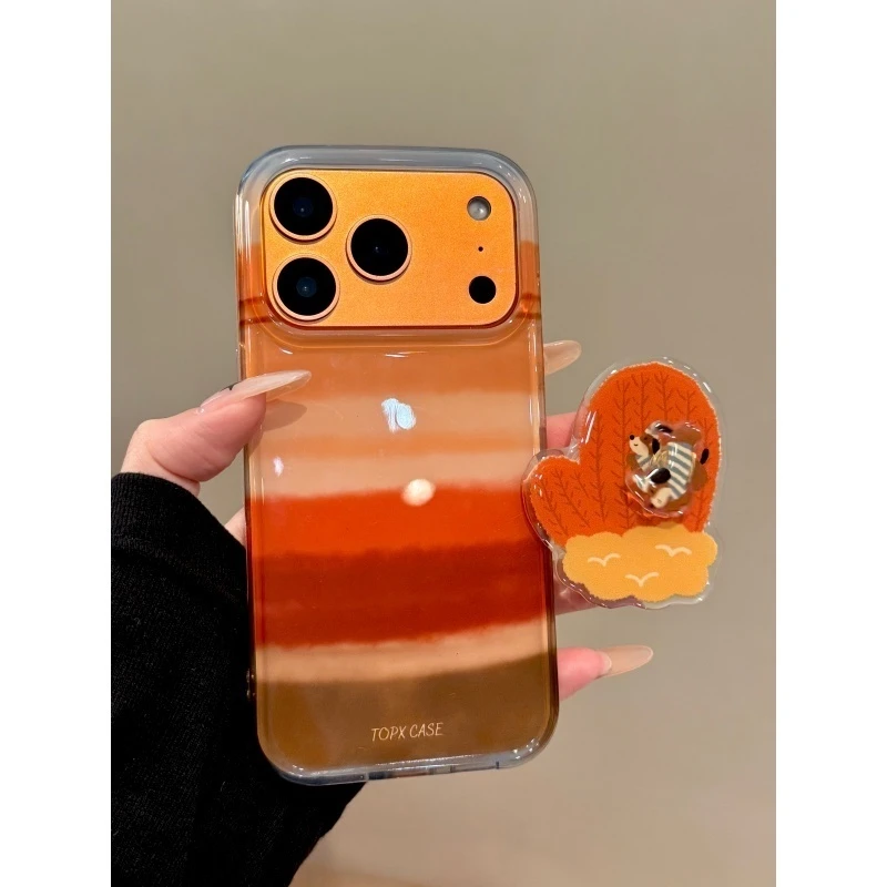 适用苹果iphone17promax晕染手套16pro高级支架15秋冬14ins手机壳