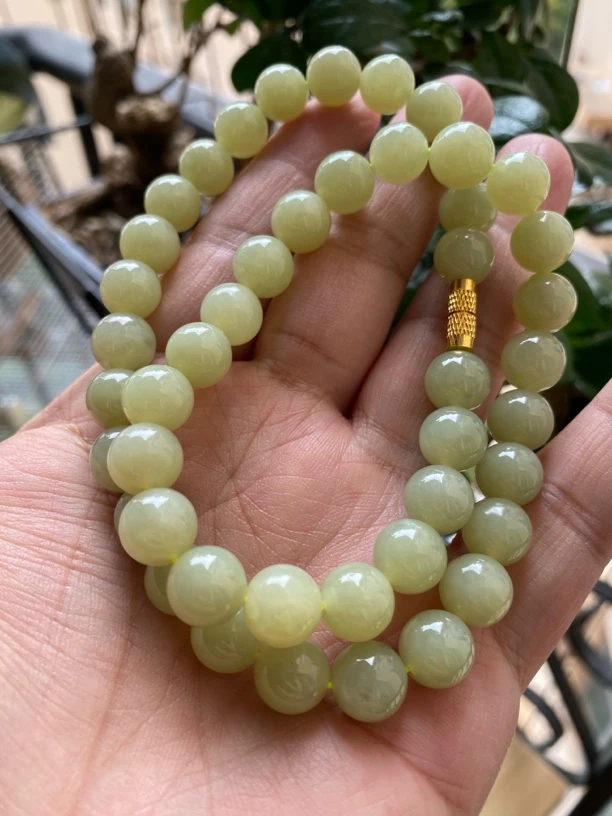 和田玉黄口妈妈链女款时尚轻奢老型单圈百搭