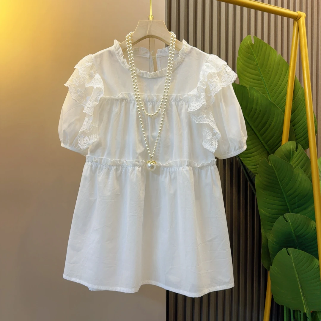 纯色休闲大方简约气质木耳边小衫衣长68左右