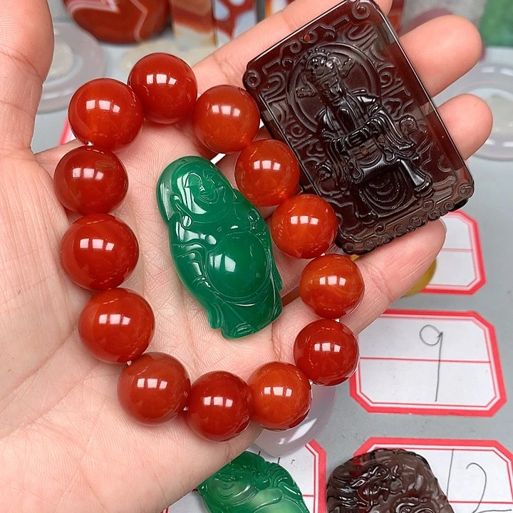 笑***生玛瑙/玉髓未镶嵌颈饰