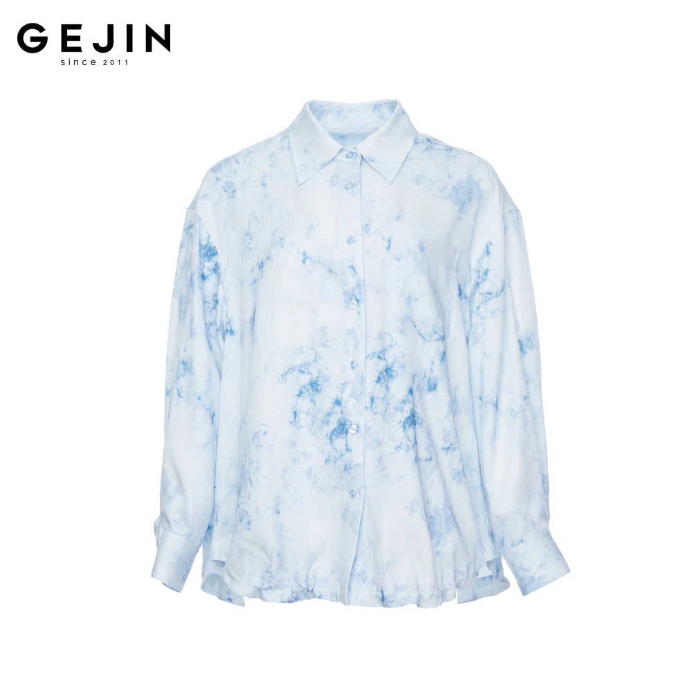GEJIN/歌锦2025春季新款时尚休闲宽松水墨衬衫9132520145