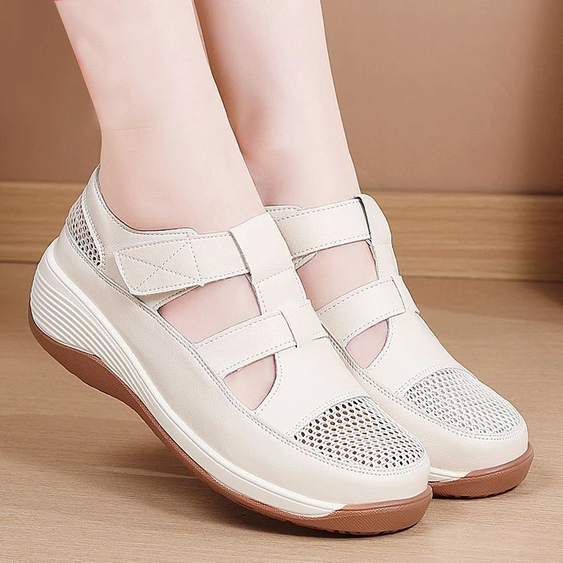 夏季新款凉鞋女镂空罗马鞋洞洞鞋低帮罗马凉鞋防滑时尚包头休闲风