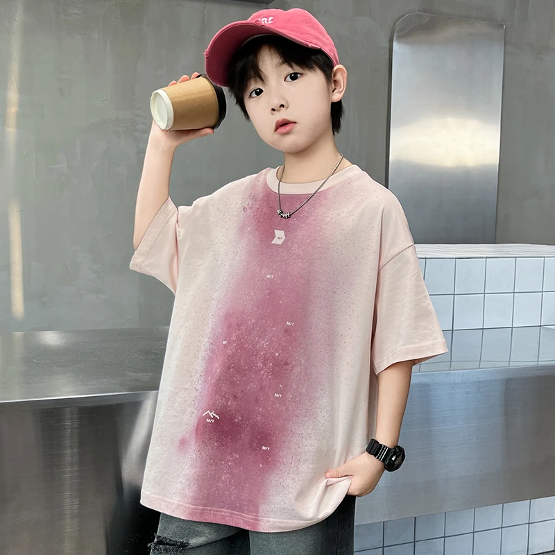 潮牌童装T恤男童夏季半袖宽松中大童夏装帅气男孩短袖儿童衣服酷t