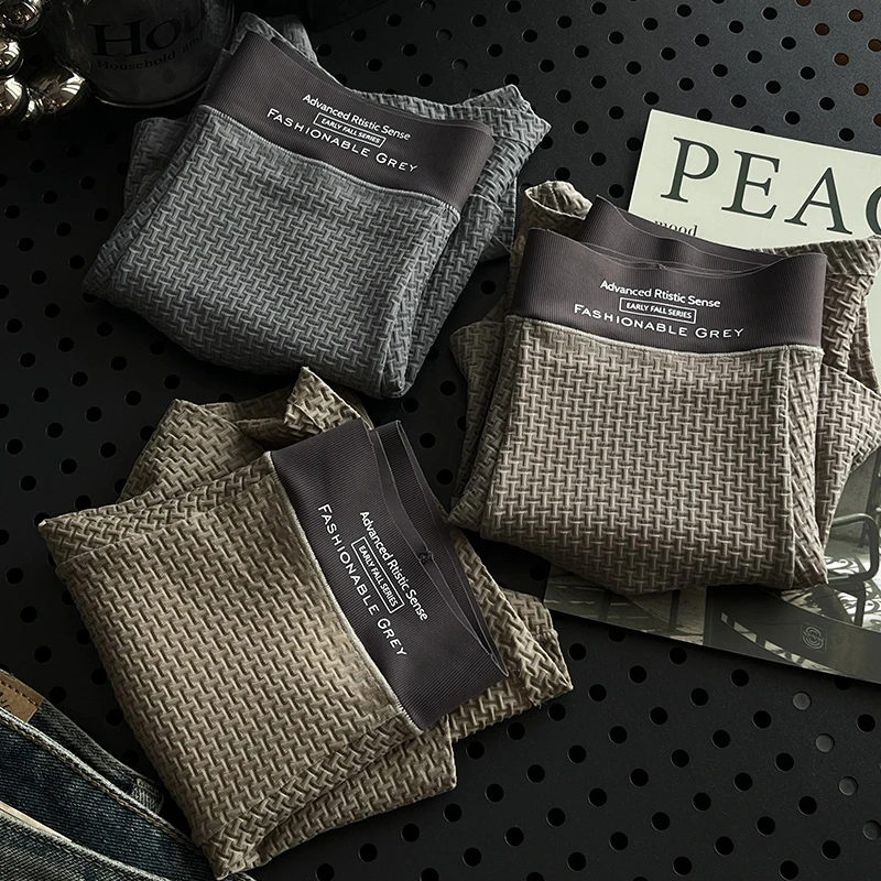 轻薄透气肌理纹理男士冰丝内裤四角平角男生青年短裤头运动舒适