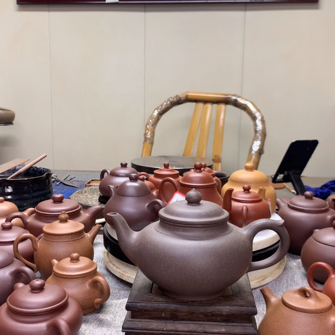 茶壶紫泥黑墩头紫泥笑樱330 C半手工制作