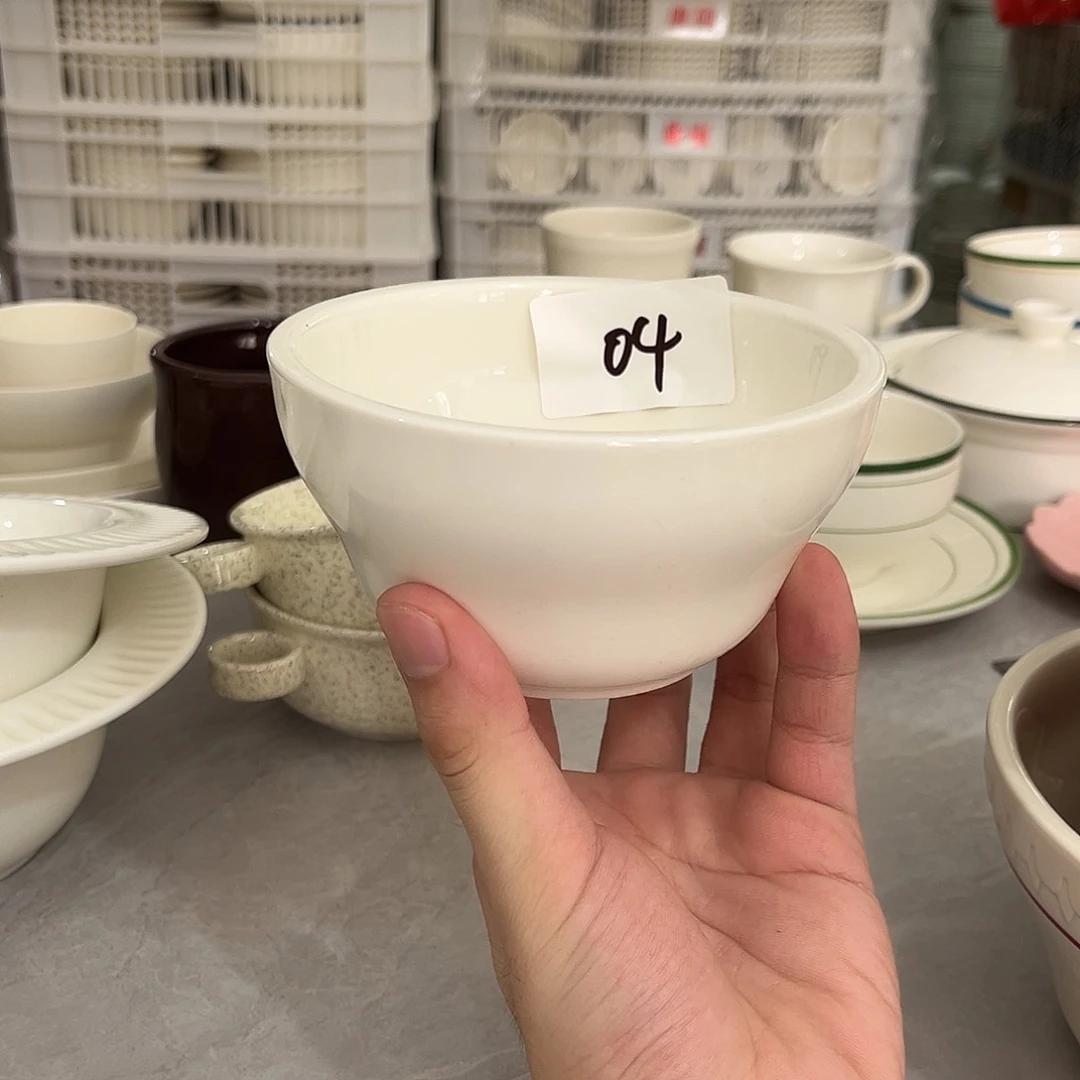 白瓷04暖白出口5寸米饭碗