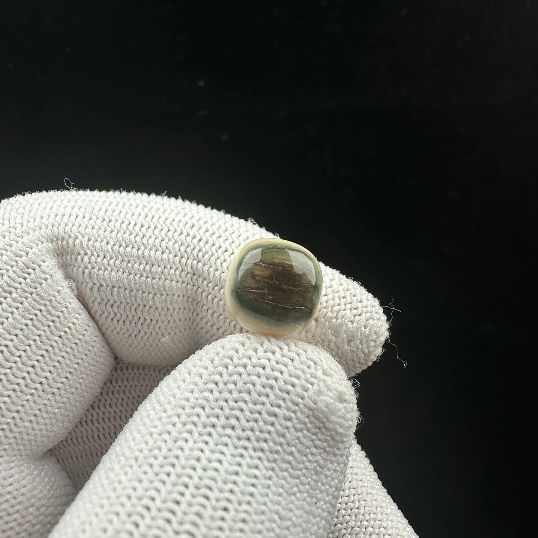 D8794天然猛犸牙 蓝眼睛桶珠10*10mm支持鉴定 假一罚四