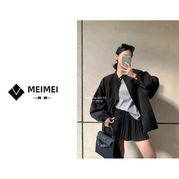 XMM【立领冲锋衣】时尚百搭潮流纯色领口扣子休闲春季防风宽松86037