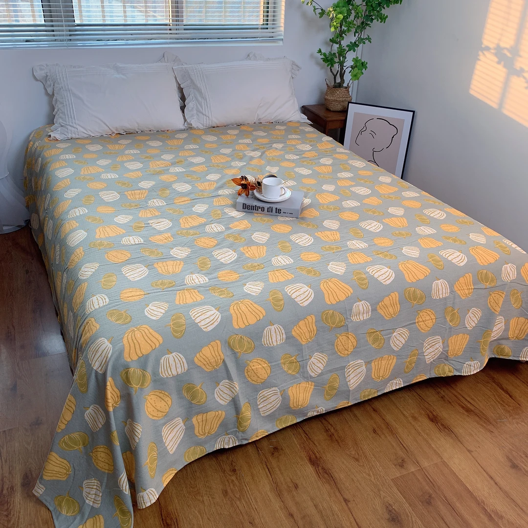 【南瓜】A类小辣椒加厚双层纱磨毛2.3X2.4床单软糯亲肤四季通用