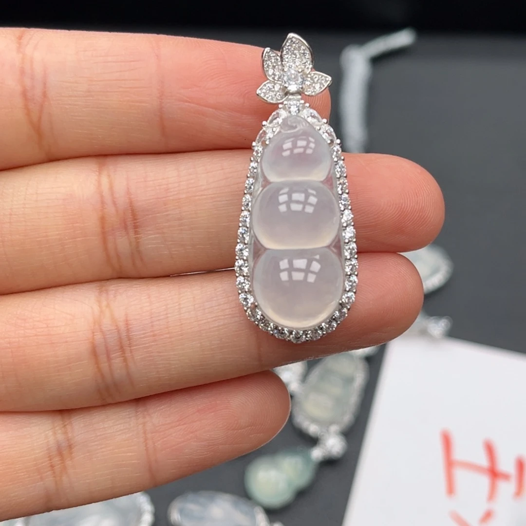 翡翠银S925镶嵌吊坠(不含链)
