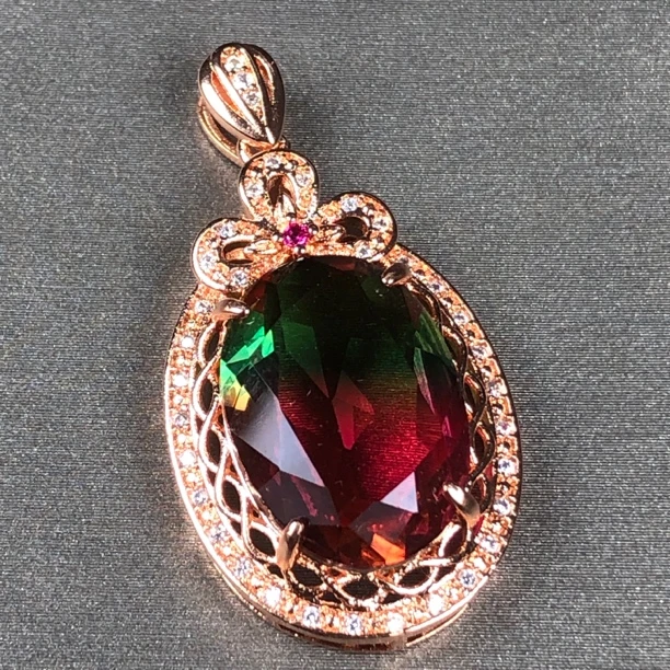 22164红绿西爪碧吊坠（送白色链子）开口可调节