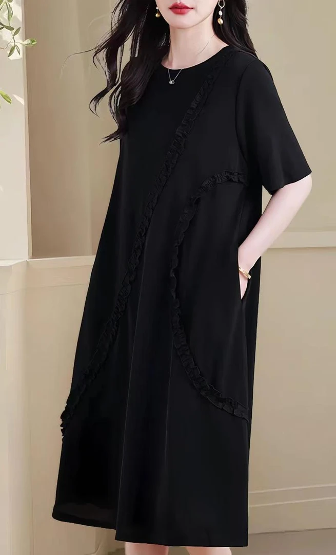 拼接短袖夏季连衣裙