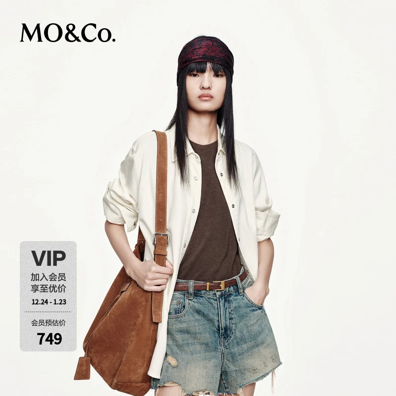 【流光风】MOCO衬衫2025新品棉×天丝烫钻工艺宽松H型MBE3SHTT01