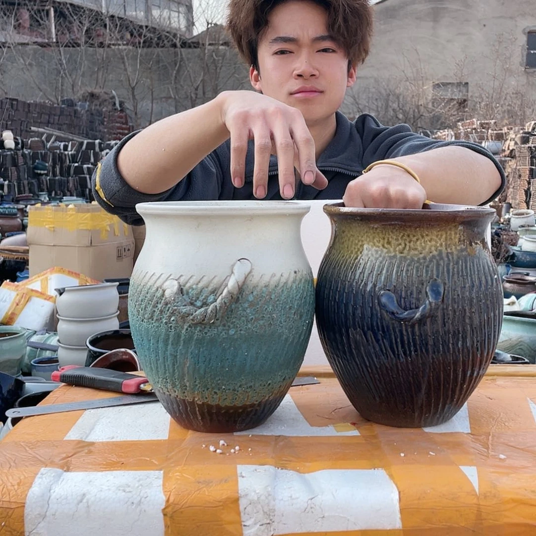 红陶宜兴紫砂花盆