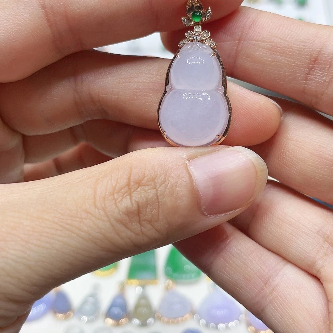 【闪购商品】翡翠18K金镶嵌吊坠(不含链)