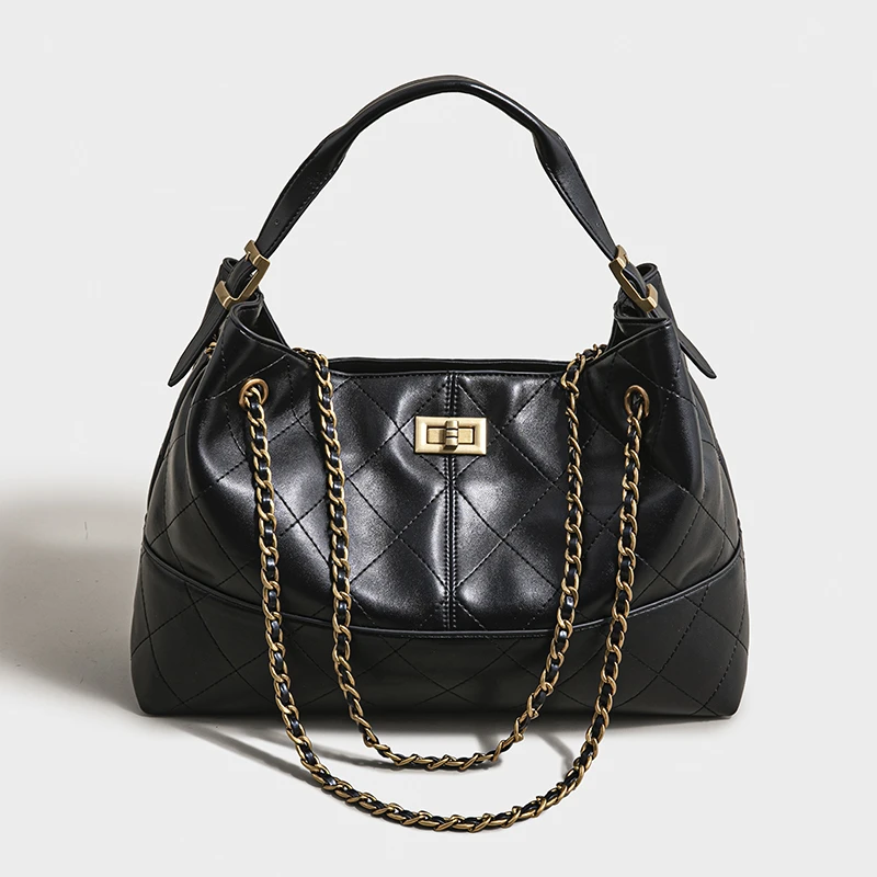 【特特甄选】SK-63000-黑色女士经典压花休闲百搭时尚轻奢女包