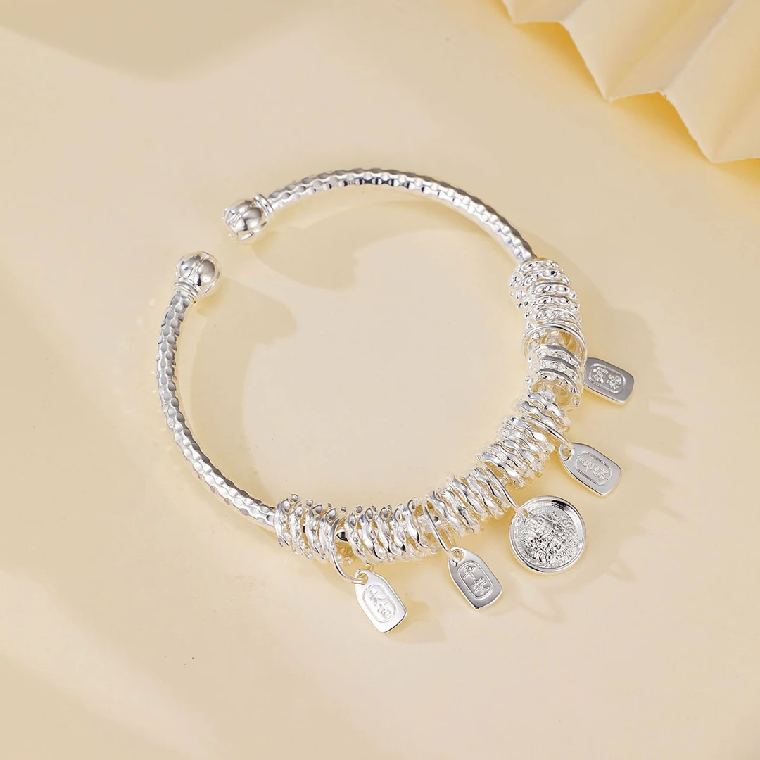 999.9南瓜头盘缠手镯吉言盘缠银