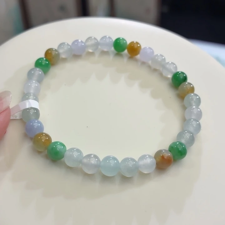 翡翠未镶嵌手链冰胶多宝卡6