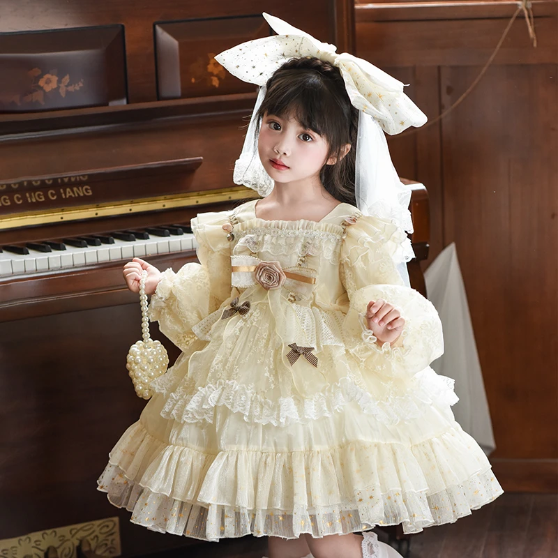 女童蓬蓬秋款公主裙 秋季新款儿童长袖生日花童礼服千金连衣裙子