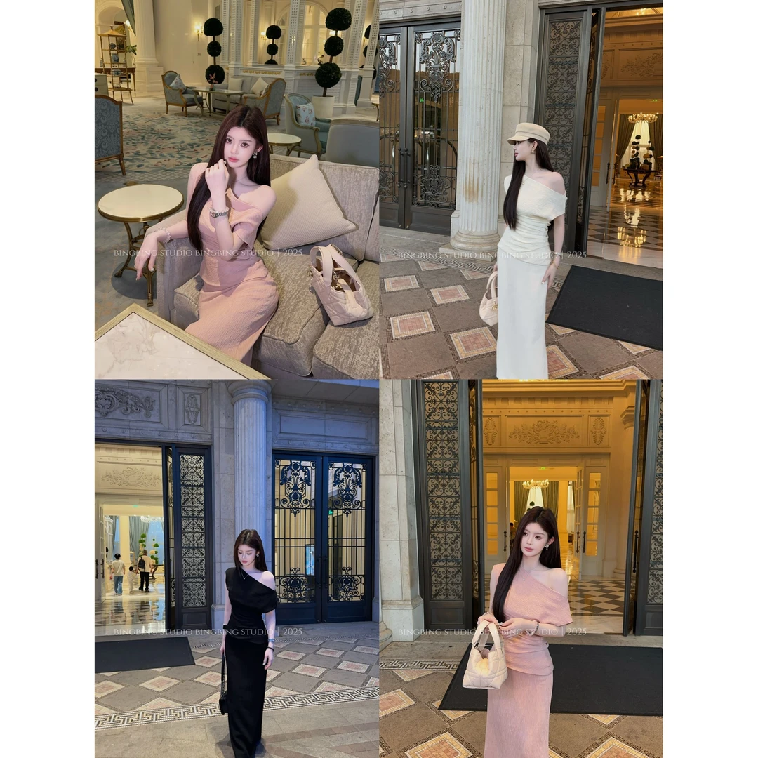 冰冰「旧梦苏黎」人丝时尚气质百搭洋气减龄法式两件套BBC5TZ2044