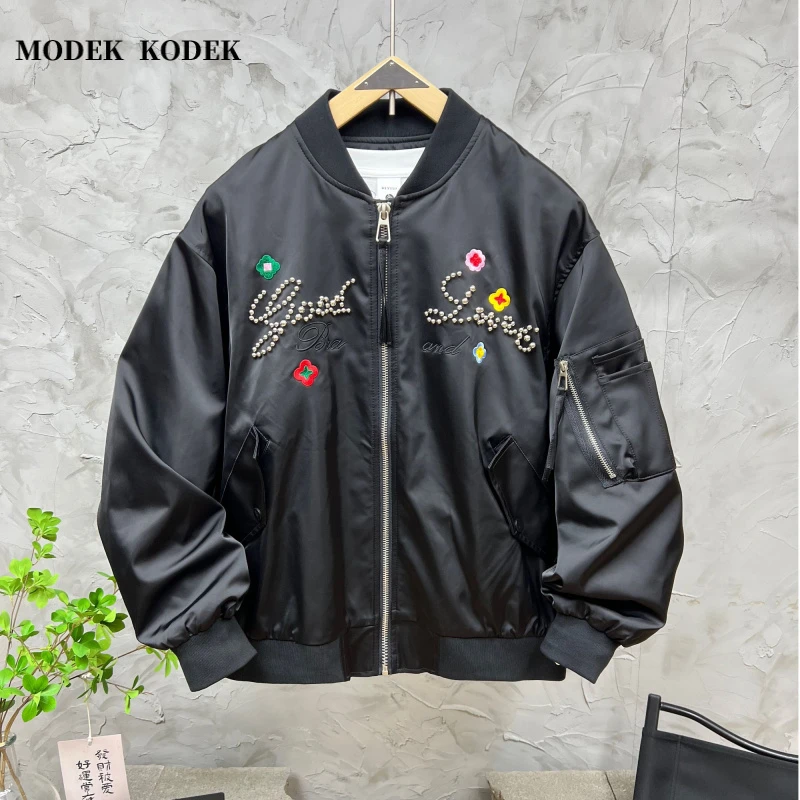 MODEK KODEK高级感潮牌男士刺绣休闲夹克秋季新款宽松百搭棒球服
