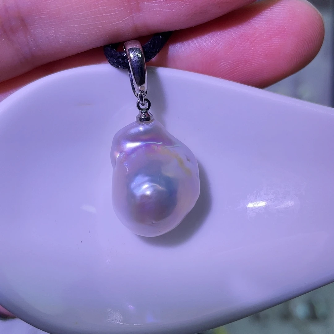 合金天然淡水珍珠吊坠项链淡水珍珠