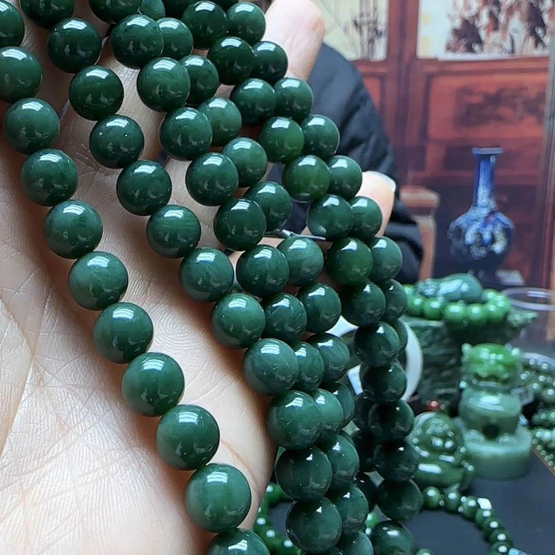 和田玉项链108颗未镶嵌