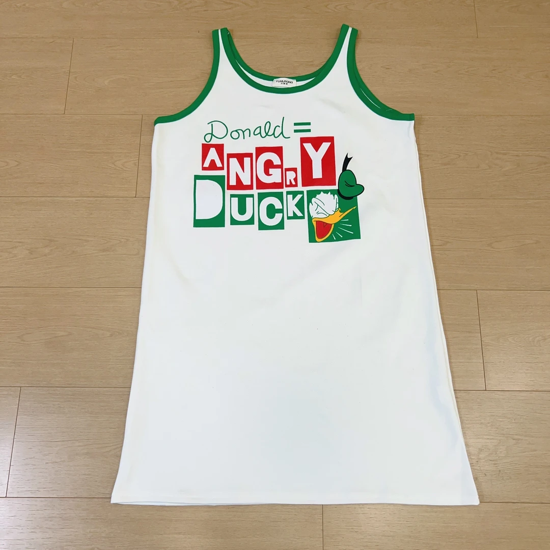 2025夏季新款韩版休闲宽松字母印花吊带背心连衣裙4494