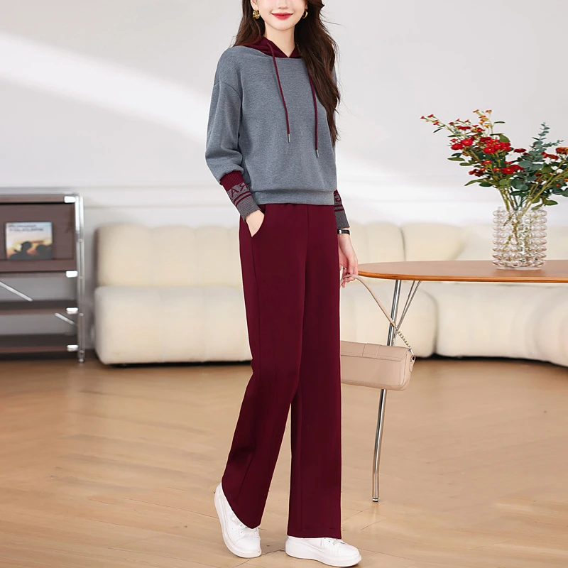 休闲运动套装女春秋2025新款时尚气质减龄妈妈宽松洋气卫衣两件套