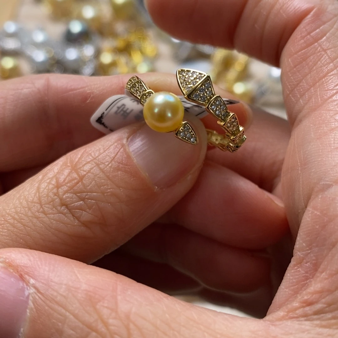 海水珍珠戒指银S925镶嵌