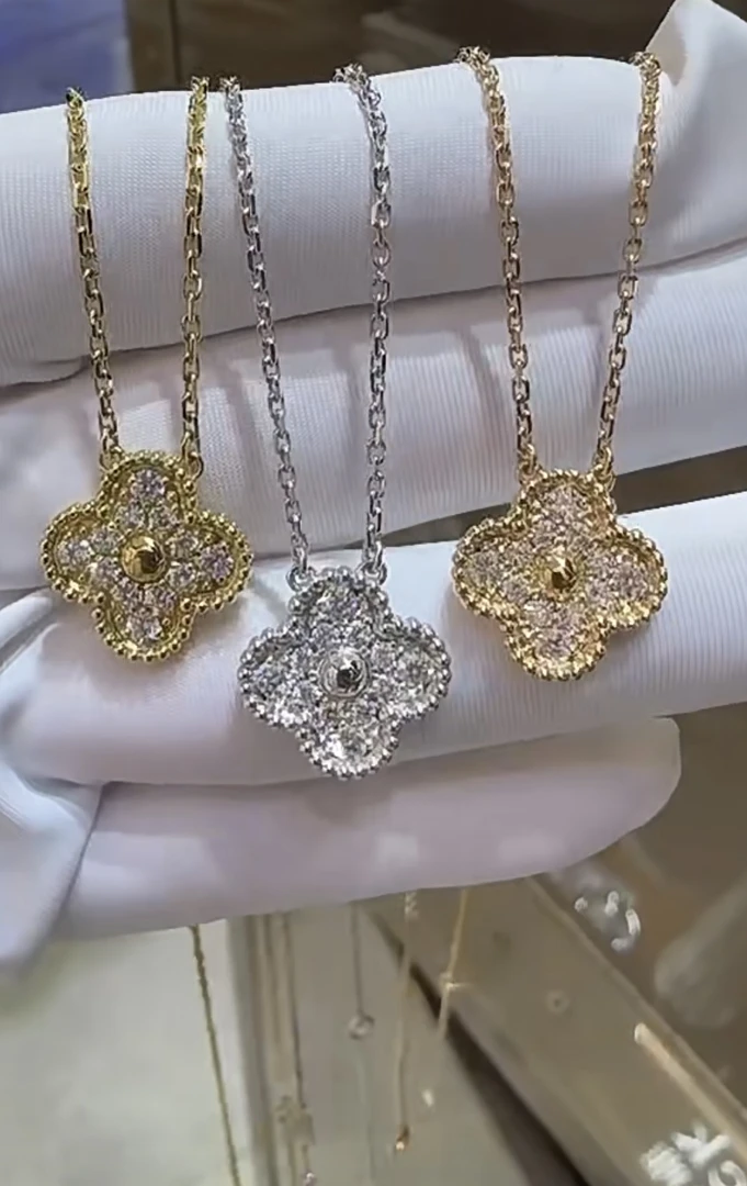 实验室培育钻石18k金天然钻石项链（多颜色发其一）