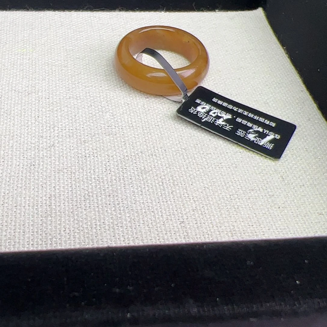 和田玉戒指未镶嵌13号红糖