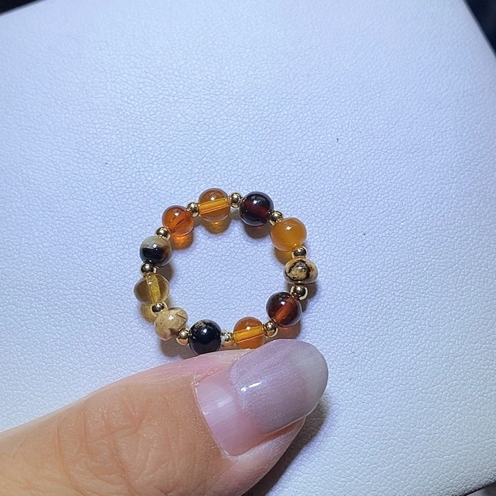 琥珀未镶嵌裸石戒圈